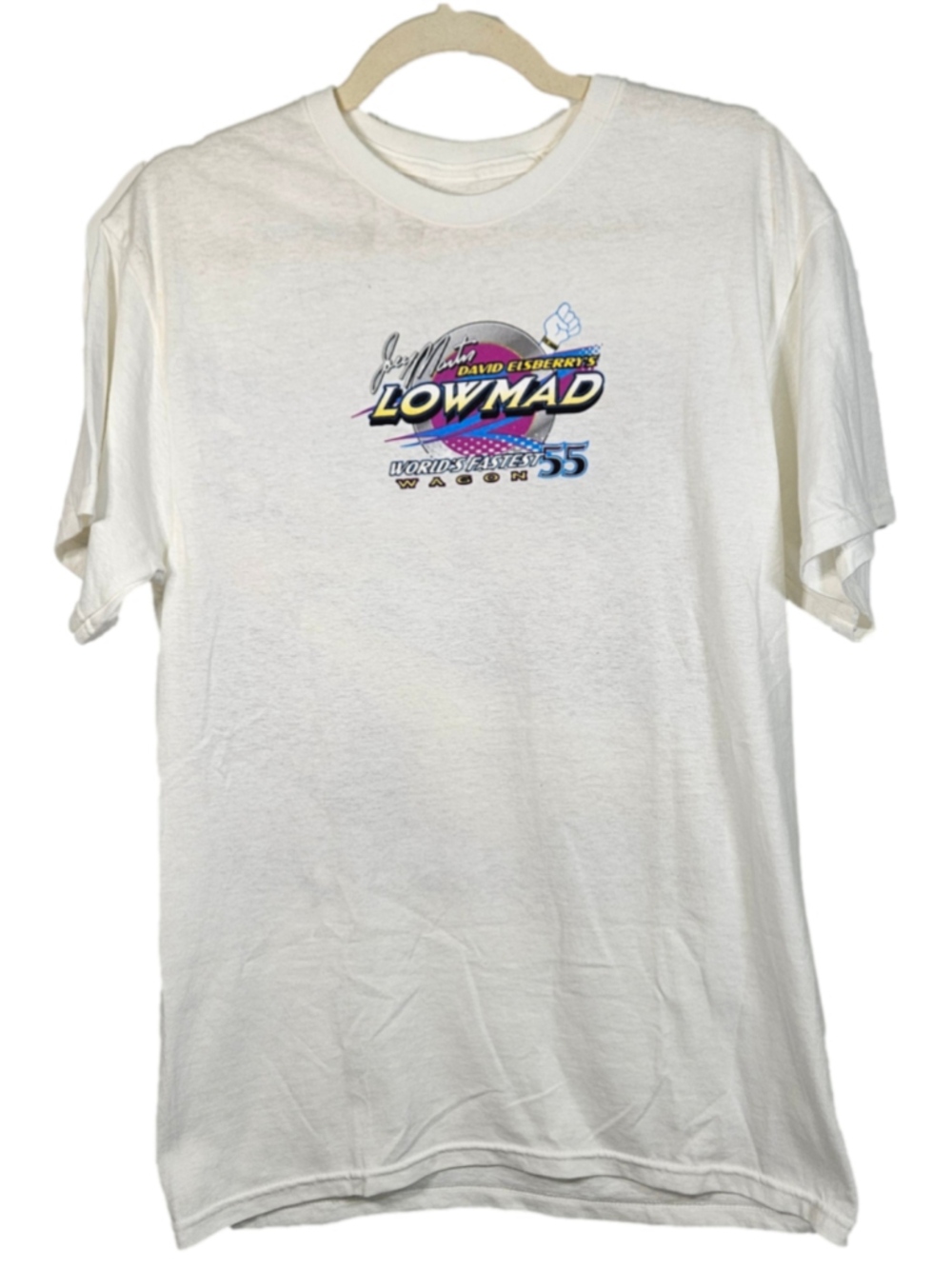 Vintage Jerry Martin Lowmad Signed T Shirt World's Fastest Wagon Drag Racing L